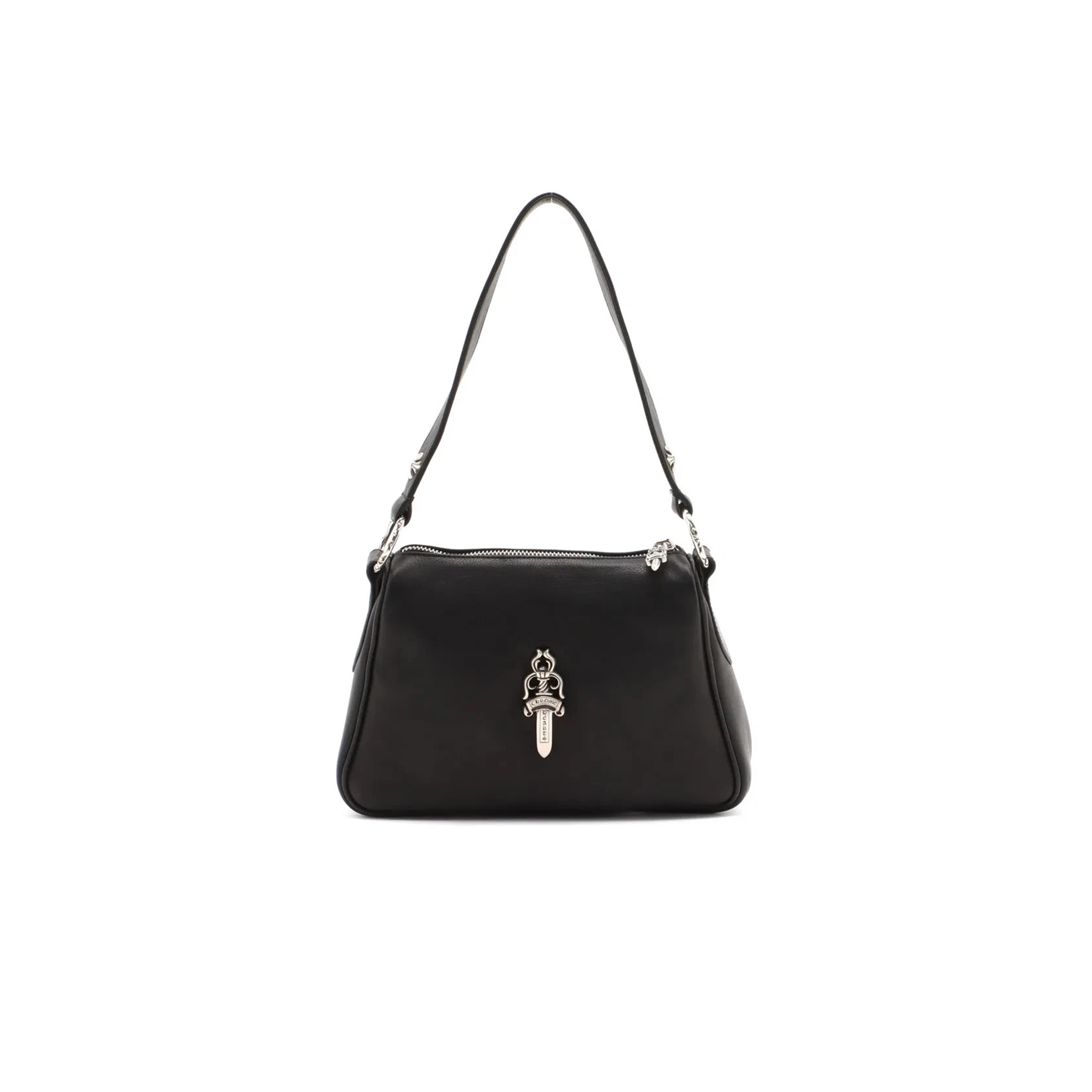 ch*0me he**ts chicken nU*gets shoulder bag leather black × silver large dagger a3938163 (23*15*5.5cm)